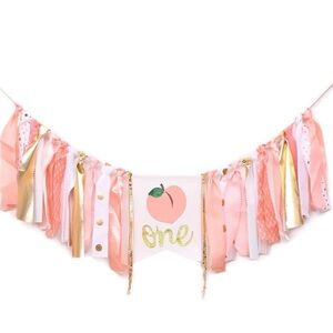 EUC Baby 1st Bday Peach Theme Decoration used as a Door Banner & other options